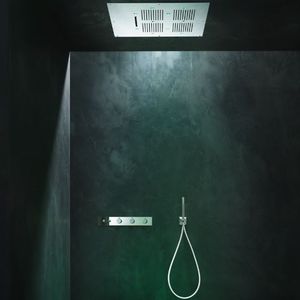 recessed ceiling shower head / rectangular / rain