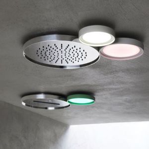 recessed ceiling shower head / round / rain / waterfall