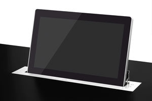 wall-mounted touch screen / retractable / conference table