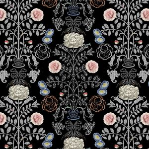 upholstery fabric / for curtains / floral pattern / polyester