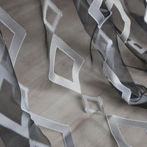 geometric pattern sheer curtain fabric / Trevira CS®