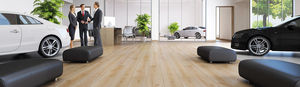 oak laminate flooring / walnut / glued / residential