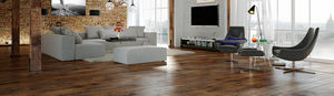 oak laminate flooring / walnut / glued / residential