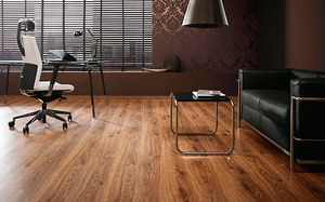 HDF laminate flooring / oak / glued / for domestic use