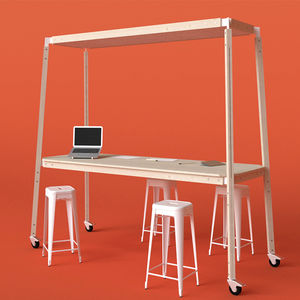 contemporary boardroom table / birch / plywood / rectangular