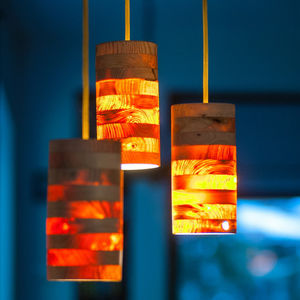 pendant lamp / contemporary / wooden