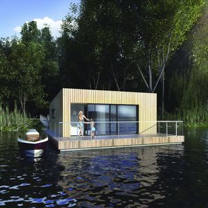 floating house / contemporary / concrete / energy-efficient