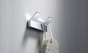 contemporary coat hook / chrome / double