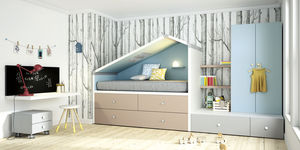 white children's bedroom furniture set / blue / wooden / unisex