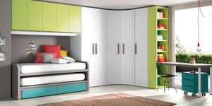 white children's bedroom furniture set / green / wooden / unisex