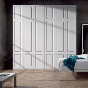 traditional wardrobe / glossy lacquered wood / with swing doors