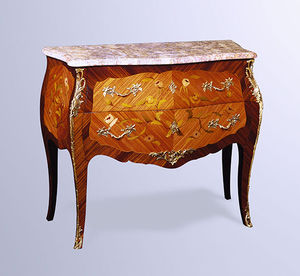 chest of drawers with long legs / Louis XV style / wooden / custom