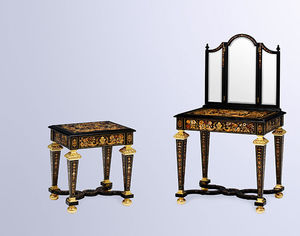 classic bedside table / wooden / square / commercial