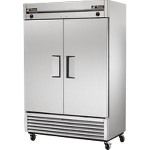 commercial refrigerator-freezer / upright / stainless steel / internal freezer compartment