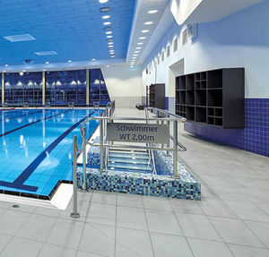 poolside tile / floor / porcelain stoneware / plain