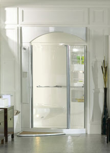 glass shower cubicle / rectangular / with hinged door