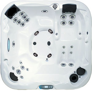 built-in hot tub / square / 6-seater