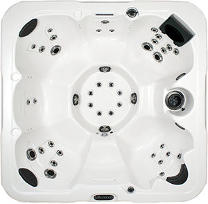 built-in hot tub / square / 7-person / indoor