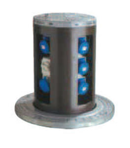 electrical distribution bollard / stainless steel / retractable