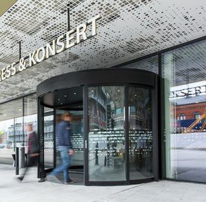 revolving door / entry / metal / security