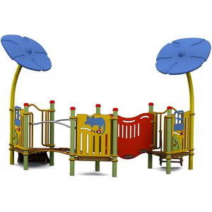 plastic play structure / steel / HPL / for playgrounds