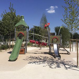 public entity play structure / plastic / steel / HPL