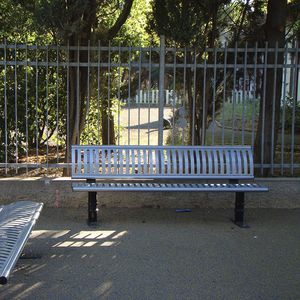 public bench / contemporary / steel / with backrest