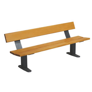 public bench / contemporary / wooden / steel