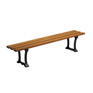 public bench / traditional / wooden / cast iron