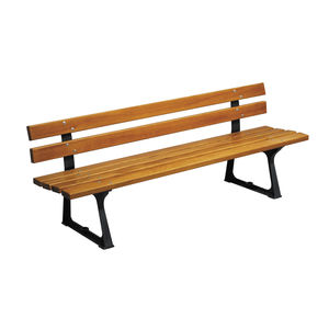 public bench / traditional / wooden / cast iron