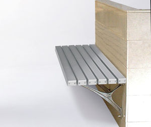 public bench / contemporary / cast aluminum / wall-mounted