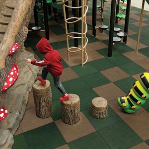 tile flooring / recycled rubber / for playgrounds / colored concrete look