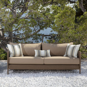 contemporary sofa / garden / fabric / resin wicker