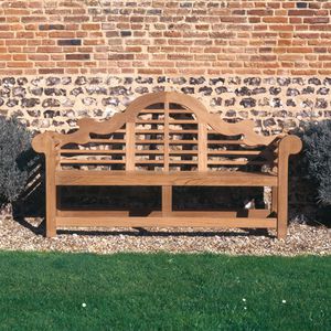 garden bench / traditional / teak / with backrest