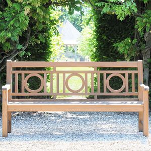 garden bench / traditional / teak / with backrest
