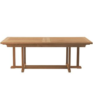 contemporary table / teak / rectangular / garden