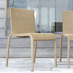 contemporary garden chair / stackable / resin wicker / garden
