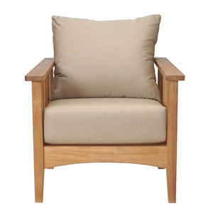 contemporary armchair / teak / garden