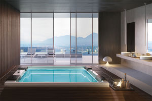 built-in hot tub / rectangular / 8-seater / indoor