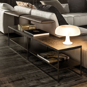 side table / contemporary / metal / marble