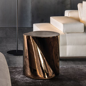 contemporary side table / metal / ceramic / oval