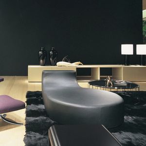 contemporary lounge chair / leather / indoor / residential