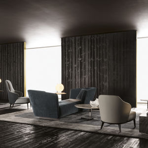 contemporary lounge chair / fabric / indoor / residential