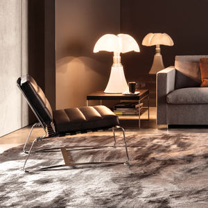 contemporary armchair / polyurethane / fabric / leather