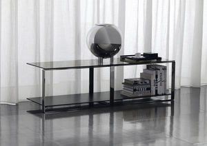 contemporary sideboard table / MDF / tempered glass / bronze