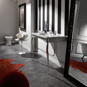 free-standing washbasin / rectangular / ceramic / contemporary