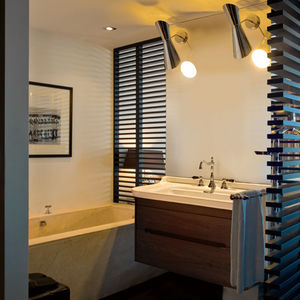 wall-hung washbasin cabinet / wooden / contemporary