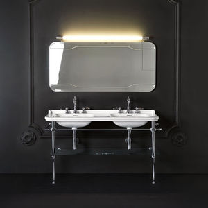 double washbasin cabinet / free-standing / metal / contemporary