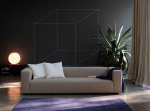 contemporary sofa / cotton / 3-seater / brown