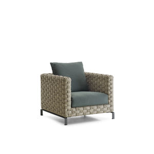 contemporary armchair / fabric / synthetic fiber / with removable cushion